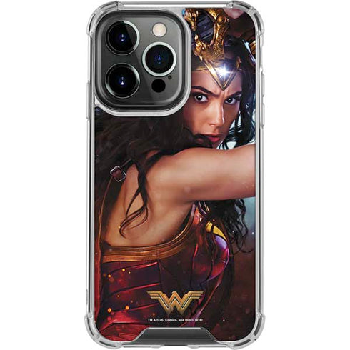 DC Comics Wonder Woman Battle Ready Poster iPhone 14 Pro Clear Case